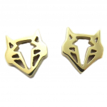 7bis [P8233] - Boucles artisanales acier 'Origami' (renard) dor&eacute; - 8x7 mm kuld