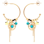 Les Tr&eacute;sors De Lily [Q5051] &ndash; terasest r&otilde;ngask&otilde;rvar&otilde;ngad 'Une Etoile est N&eacute;e' t&uuml;rkiissinine kuld - 25 mm - 30 mm t&uuml;rkiissinine