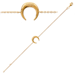 Les Tr&eacute;sors De Lily [Q6602] - Bracelet Plaqu&eacute; or 'Boho' dor&eacute; - 15x15 mm (corne) kuld