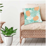 Les Tr&eacute;sors De Lily [Q5505] - Disainer padjakate 'Ananass' t&uuml;rkiissinine oranž - 40x40 cm t&uuml;rkiissinine