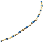 Les Tr&eacute;sors De Lily [R0217] - Collier cr&eacute;ateur acier 'Boho' bleu dor&eacute; - 2 mm sinine