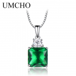 UMCHO ripatsid kaelakeed naistele link kett Vintage smaragd ripats ehted kihlus pulmapeo kingitus smaragdroheline