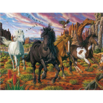T&auml;is&uuml;mmarguse puuri teemanttikandid soodusm&uuml;&uuml;k hobuste maastik 5D DIY teemantmaaling ristpistes 20X30CM
