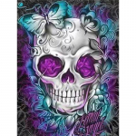 Teemantmaaling Cartoon Pictures autor Rhinestones Diamond Mosaic Skull Full Drill 20X30CM