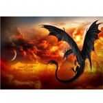 T&auml;ielik 5D isetehtud teemantmaal Fire Dragon Teemanttikandid T&auml;ielik Anime Ristpistekomplektid Kodukaunistused K&auml;sitsi valmistatud kingitus Round 20x30cm