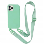 Luksuslik vedel silikoon&uuml;mbris koos Crossbody kaelakee kaelarihmaga iPhone 16 15 14 Plus 13 12 11 Pro Max 13 12 Mini XR XS X 8 7 Plus SE 2020 jaoks iPhone 12 mini