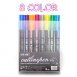 Kahejooneline pliiats 8/12 tk/komplekt Outline Pen Metal Glitter Art Marker