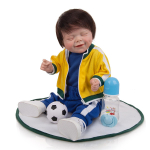3D-v&auml;rvitud nahk Jalgpall Reborn Baby Boy Nukud 19-tollised t&auml;issilikoonist juurtega ripsmed Vasts&uuml;ndinud Bebe M&auml;nguasjad Nukk Lastele S&uuml;nnip&auml;evakingitus 49 cm
