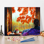 Maalimine numbrite j&auml;rgi DIY digitaalne &otilde;limaal Dekompressioon k&auml;sitsi maalitud kodukaunistus l&otilde;uendimaal 40x50cm no frame