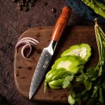 YARENH k&ouml;&ouml;gipuuviljade nuga Jaapani Damaskuse VG10 terasest, Premium Dalbergia k&auml;epide, tera suurus 5 tolli lihtne koorimine ja t&uuml;keldamine