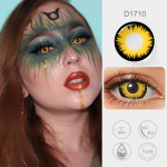 Pseyeche 17MM libahundisilm Mini Sclera l&auml;&auml;tsed silmadele Anime Cospaly kontaktl&auml;&auml;tsed Crazy Halloween Contacts 1 paar aastaseid l&auml;&auml;tsi 17MM kollane