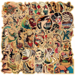 50 tk Retro t&uuml;drukute isikup&auml;ra kleebised Vin&uuml;&uuml;l Vsco esteetilised kleebised veepudelitele Veekindlad kleebised lastele t&uuml;drukutele