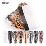 Loomanahast Leopard Disain, 10 tk Nail Art Tips Kleebis Dekoratiivne Paber Loov Naiste k&uuml;&uuml;nte Kleebis 10Pcs