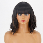 LISI HAIR Ilus l&uuml;hike bob-parukas naistele s&uuml;nteetiline laineline parukas tukk &otilde;lgadeni pruun-must parukas kuumakindel kiud 12inch