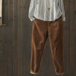 Johnature velvetist p&uuml;ksid naistele elastne v&ouml;&ouml;koht &uuml;hev&auml;rvilised p&uuml;ksid kevadised naiste riided taskud vabaaja p&uuml;ksid XXL kohv