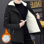 XS-L Plus Velvet Wram Meeste talveriided Tuulekindel mood jakk Windcheater vabaaja kapuutsiga mantel Talve lahtised teismeliste &uuml;hev&auml;rvilised kapuutsid meestele M beež