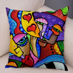 Abstraktne maalimine padja kate dekoratiivne stiil v&auml;rviline multikas t&uuml;druku padjap&uuml;&uuml;r diivan kodu 45x45cm