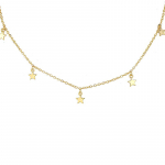 ANENJERY Star Ripats Tups kaelakee Naistele 18K kullatud h&otilde;betatud vasest reguleeritav Choker Clavicle kett 40cm add 5cm kuld