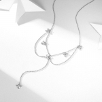 ANENJERY Bowkont Kaelakee Naiste Lihtne Sweet L&uuml;hikese ketiga Tassel Choker Kaelakee h&otilde;be