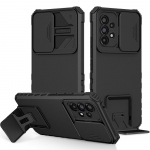 KEYSION p&otilde;rutuskindel &uuml;mbris Samsung A53 A33 A73 5G A23 Push Pull kaamera kaitse Live Stand telefoni kate Galaxy A52 A72 A32 jaoks for Samsung A52 must