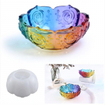 Diy Crystal Drop Glue Epoxy Resin Rose Lotus Storage Bowl Peegli silikoonvorm