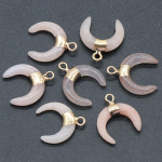 Looduslikest kividest ripats Kuu kujuga kristallselge kvarts obsidiaan v&auml;lkkivi amulett ehete valmistamiseks DIY kaelakee k&otilde;rvar&otilde;nga aksessuaarid 15x18mm 1Pc/Pink Aventurine