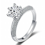 Bague Ringen Moissanite s&otilde;rmus kokku 1,0 kanti VVS1 &uuml;mmargune l&otilde;igatud D v&auml;rviga 925 h&otilde;be ehete teemanttesti l&auml;bitud armum&auml;rk, naine, t&uuml;druk 1.0CT valge