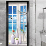 Akna v&auml;lisukse kleebis elutuppa Magamistoa DIY Isekleepuv tapeet Kodusisustus Ukseplakat Renoveerimine Lihtne kleepida 77x200cm(cut 2 pcs)