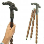 Antiikne metallist draakonipea k&auml;epide, puidust jalutuskepp-k&auml;imiskepp, uus kingitus