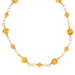 Les Tr&eacute;sors De Lily [R3478] - kullatud kaelakee  Sissi  kuldse merevaiguga (kristall) - 45 cm 4 ja 6 mm oranž