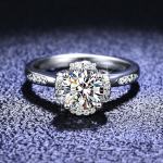 Pt950 Platinum Ring Pass Diamond Test Round Suurep&auml;rase l&otilde;ikega 1 kandid moissanite s&otilde;rmused t&uuml;drukutele naistele pulmaehteid kingitus 9