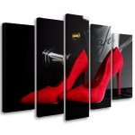 Viieosalise pildiga l&otilde;uendiprint Red Stilettos 100x70 punane