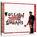 L&otilde;uenditr&uuml;kk Banksy Follow Your Dreams t&uuml;histatud 30x30 oranž