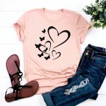 (Aasia suurus)Top Clothing Leopard Flower Butterfly Sweet 90s vabaaja l&uuml;hikeste varrukatega naiste prindiga Lady Fashion T-s&auml;rk Naiste graafiline T-s&auml;rk S