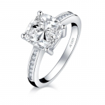 Bague Ringeni naiste t&otilde;eline moissanite kihlas&otilde;rmus 2 kate D VVS &uuml;mmargune teemantpulm, j&otilde;ulud 925 h&otilde;bedast pulm 2ct US No.5 valge