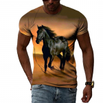 Suvine originaaldisain Animal Horse graafilised t-s&auml;rgid Meeste Mood Isiksus Hip Hop Loominguline harajuku 3D Prinditud l&uuml;hikeste varrukatega T-s&auml;rk S