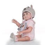 NPK 49cm Reborn Baby Lifelike Doll Full Body Silikoonist vanninukk kutsikat&auml;idisega pehme puudutusega m&auml;nguasjaga 49cm gray