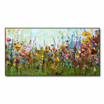 Suur abstraktne maalikunst V&auml;rviline &otilde;itsev lilleplakat L&otilde;uendimaal elutuppa seinakunst Dekoratiivsed pildid Kodukaunistus 60cm&times;150cm NoFrame
