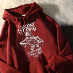 Moodne kapuuts Harajuku Y2K Top Harajuku Retro Demon Punk Streetwear Gooti Anime pikkade varrukatega dressipluus fliisist topp M