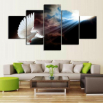 P&uuml;ha Vaim valge 5 paneeliga l&otilde;uendi pilt Prinditud seinakunst l&otilde;uendimaaling elutoa seinakaunistus ilma raamita 20x35cm*2 20x45cm*2 20x55cm*1