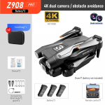 2024. aasta uus Z908 Pro MAX Drone 4K HD Professional ESC kahe kaameraga optilise voolu positsioneerimine tuulekindel 2,4G WIFI takistuste v&auml;ltimise nelikkopter Dual 4K 3B Black