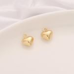 Ripats, vask, sile kaarjas s&uuml;damekujuline 1/2 tk 10x12mm*1pcs kuld