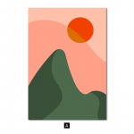Abstraktsed maastikud plakat Boho p&auml;ikeset&otilde;us p&auml;ikeseloojang kuu seinakunst Prindi pilt L&otilde;uendimaal Interj&ouml;&ouml;r elutuba kodukaunistus A4 21x30cm No Frame