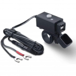 5 V 2,1 A mootorratta kahe USB-telefoni laadija adapter sisse/v&auml;lja l&uuml;litiga veekindlad pordid nutikas pistikupesa sulav T&ouml;&ouml; 12 V/24 V ATV UTV muruniidukiga jne 6.6x6.6x3cm must