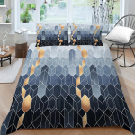 3D pere voodipesu, &uuml;heinimesevoodi t&auml;issuuruses vintage graafilise tr&uuml;kiga voodipesu geomeetrilise mustriga padjap&uuml;&uuml;r ja tekikate pestav kodukaunistus UK Single 135x200cm