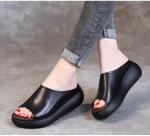 Naiste Slingback Flats Sandaalid Vabaajalised hingavad rannasandaalid 40 must