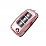 Electroplate Car Flip Key Case Cover Cover Bag Shell v&otilde;tmehoidja jaoks Nissan Altima Qashqai J11 X-Trail Juke Micra Murano Maxima Tiida Pulsar punane