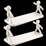 1/2 tk Vannitoa riiulid Armsad valged riiulid Riiul Isekleepuv vannitoakosmeetika riiulid 2pcs