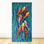 Hiina Jiujin Karp L&otilde;uendimaal Kodukaunistus Seinakunst Plakatid ja Tr&uuml;kikunst Elutoa Pildid HD Tr&uuml;kk Interj&ouml;&ouml;r F 20X40cm No Frame