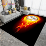 3D multifilmi v&auml;rviline Flame jalgpalliv&auml;ljaku vaip, vaipvaip elutoa magamistoa diivanile, k&ouml;&ouml;gi-vannitoa uksematt libisemiskindel p&otilde;randamatt 40x60cm
